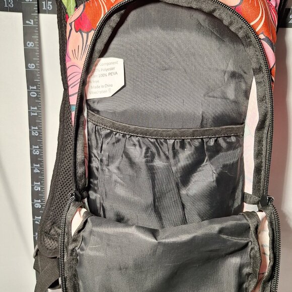 Vibedration Hydration Backpack w/o bladder - pink red floral - USED main image 9